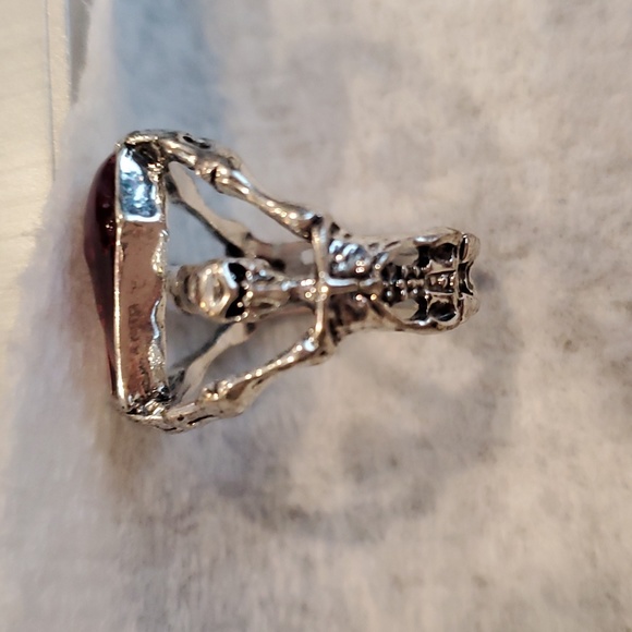 Halloween Gothic coffin and skull ring Size 7 - Picture 2 of 3